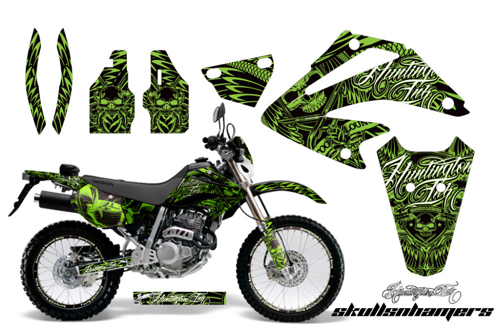 Skulls N Hammers Grün mit Nummernfeldern für Honda XR250 SM 2003-2005