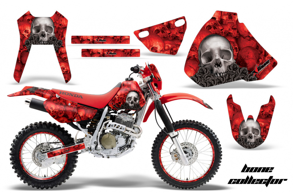 Bone Collector Rot mit Nummernfeldern für Honda XR400 1996-2004