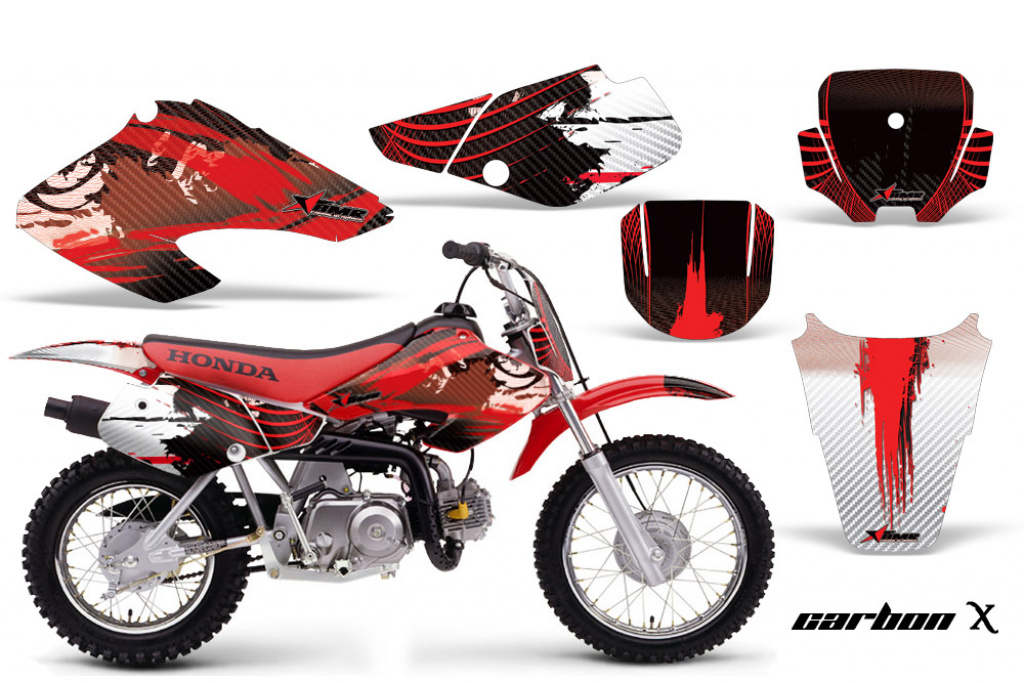 Carbon-X Red with number plates for Honda XR70 2001-2003
