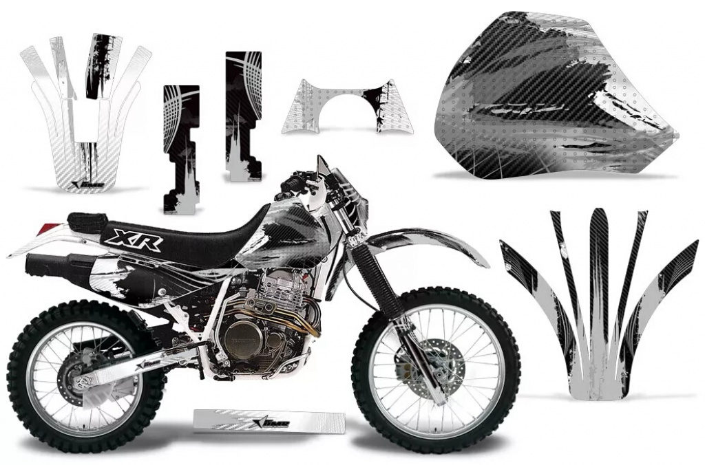 Carbon-X Silber mit Nummernfeldern für Honda XR600R 1988-2000