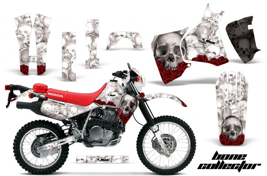 Bone Collector Weiß mit Nummernfeldern für Honda XR650L 1993-2018