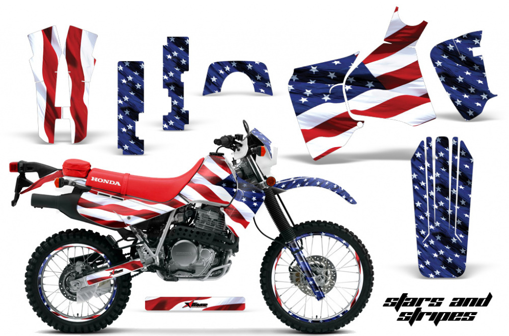 Stars and Stripes mit Nummernfeldern für Honda XR650L 1993-2018