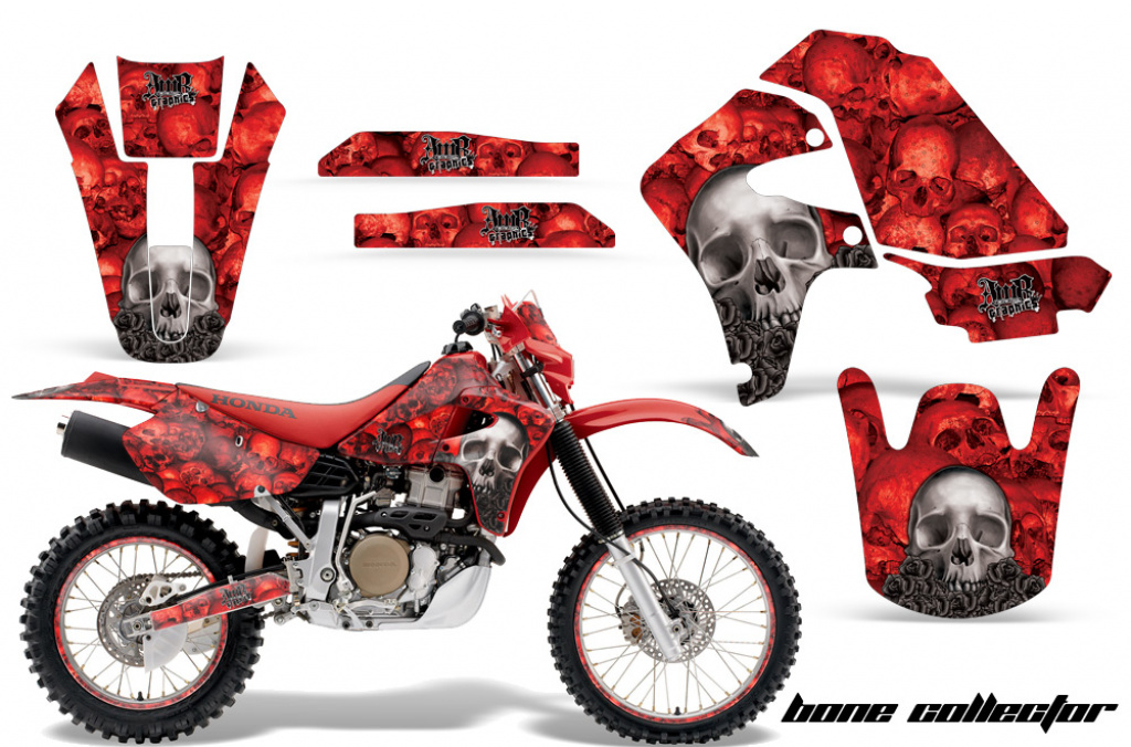Bone Collector Red with number plates for Honda XR650R 2000-2010