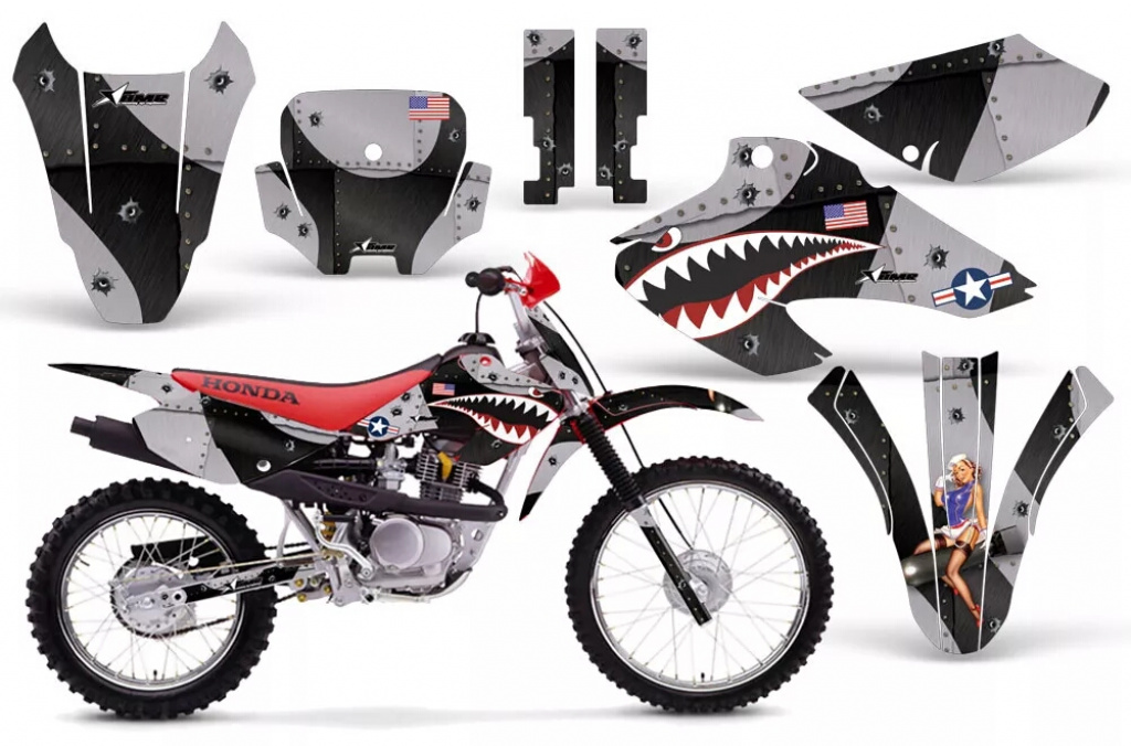 P40-Warhawk Black with number plates for Honda XR80/XR100 2001-2003