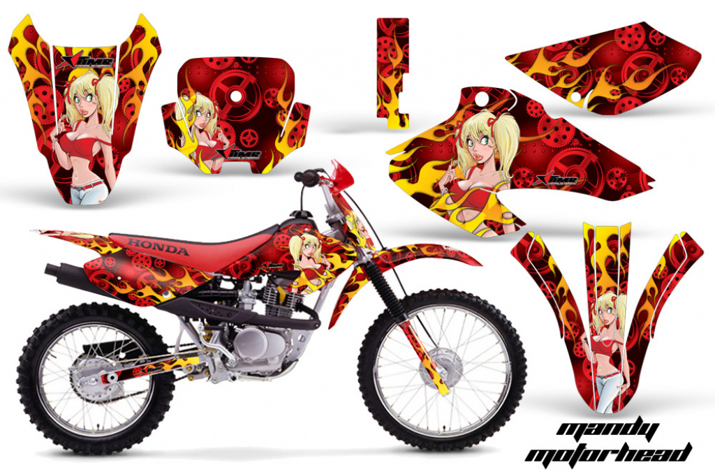 Motorhead Mandy Red with number plates for Honda XR80/XR100 2001-2003