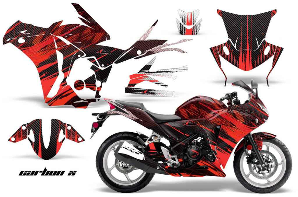 Carbon-X Rot für Honda Sport Bike CBR 250R 2010-2013