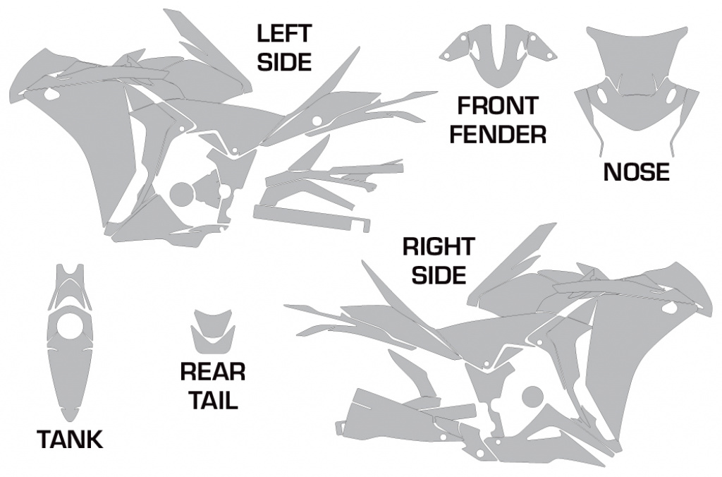 Schnittmuster für Honda Sport Bike CBR 250R 2010-2013