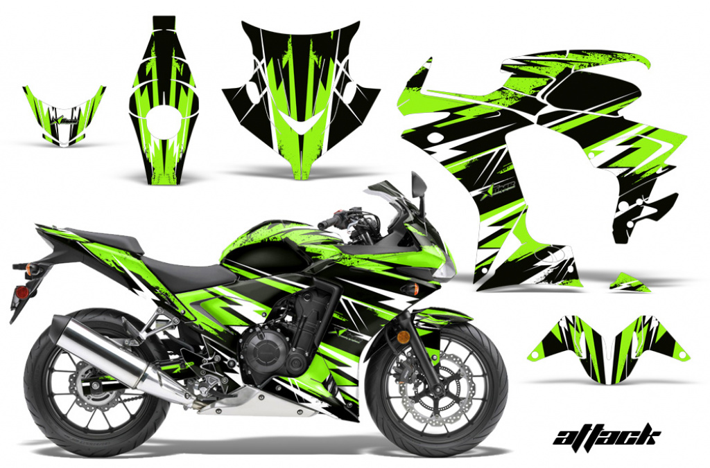 Attack Grün für Honda Sport Bike CBR 500R 2013-2014