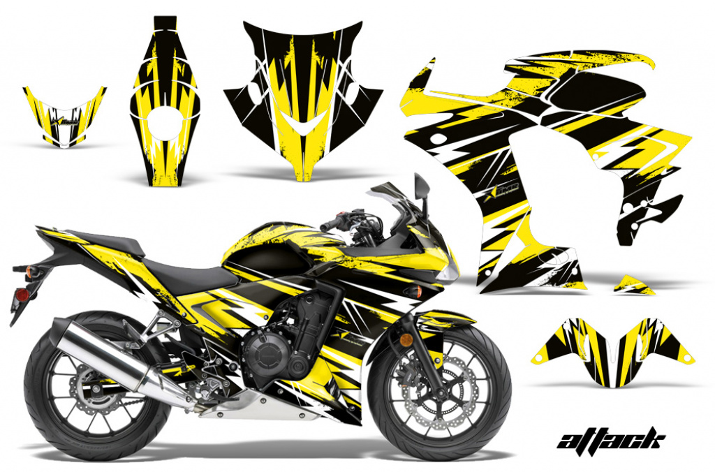 Attack Gelb für Honda Sport Bike CBR 500R 2013-2014
