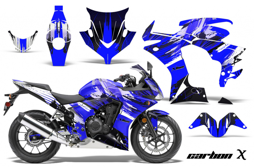 Carbon-X Blau für Honda Sport Bike CBR 500R 2013-2014