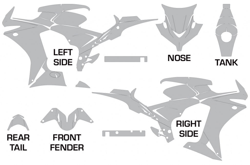 Schnittmuster für Honda Sport Bike CBR 500R 2013-2014