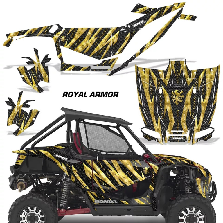 Royal Armor Background = Black, Design color = Yellow for Honda Talon 1000X/R 2 Door 2019-2022