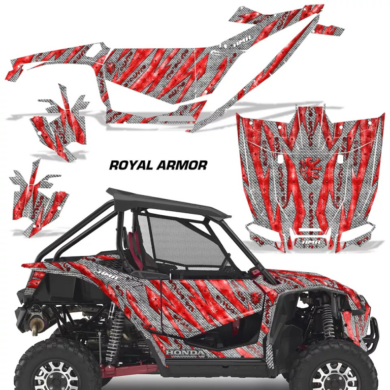 Royal Armor Background = Silver, Design color = Red for Honda Talon 1000X/R 2 Door 2019-2022