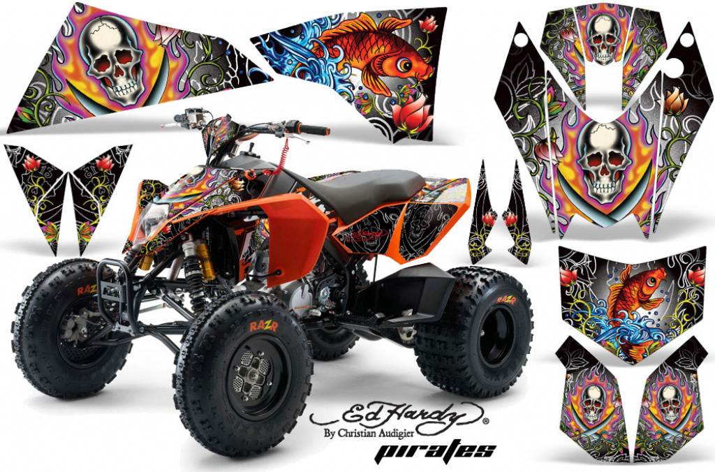 Ed-Hardy - Pirates White for KTM XC 525 Quad
