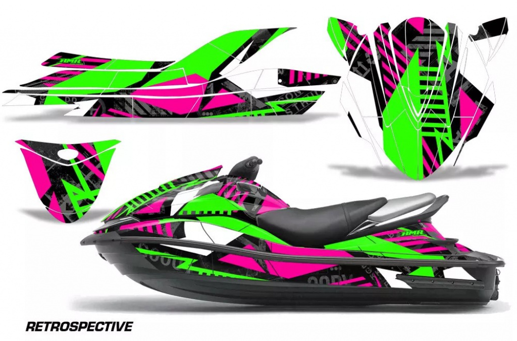 Retrospective Hintergrund = Pink, Designfarbe = Grün für Kawasaki 250X/260X/260LX 2007-2012