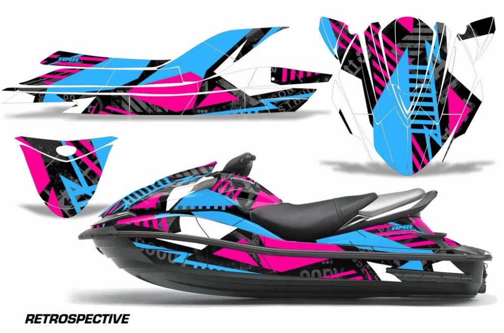 Retrospective Hintergrund = Pink, Designfarbe = Teal Blau für Kawasaki 250X/260X/260LX 2007-2012