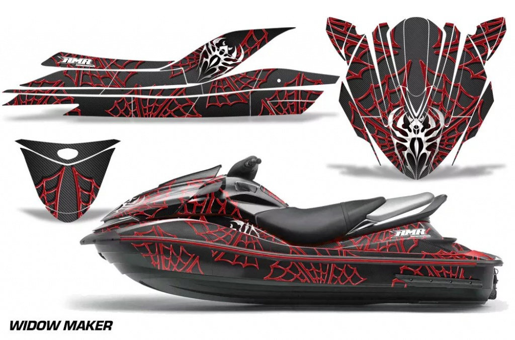 Widow Maker Hintergrund = Schwarz, Designfarbe = Rot für Kawasaki 250X/260X/260LX 2007-2012