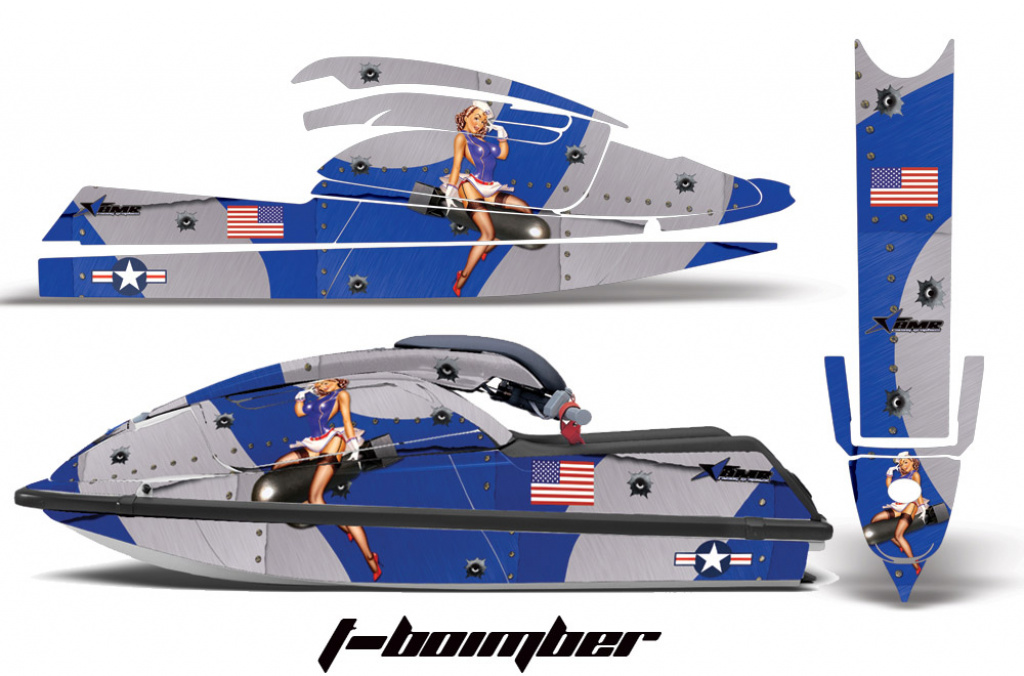 T-Bomber Blau für Kawasaki 750 SX SXR 1992-1998