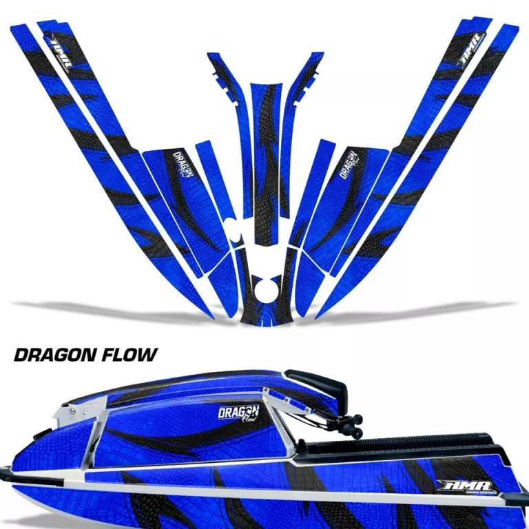 Dragon Flow Blau für Kawasaki 440/550 SX 1982-1995