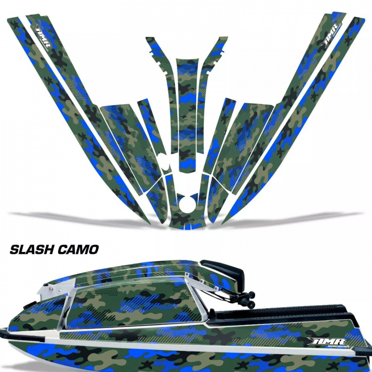 Slash Camo Blau für Kawasaki 440/550 SX 1982-1995