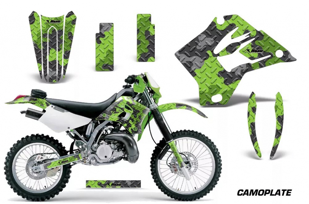 Camoplate Grün ohne Nummernfeldern für Kawasaki KDX200 1995-2006