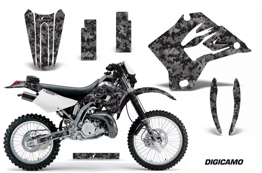 Digicamo Schwarz ohne Nummernfeldern für Kawasaki KDX200 1995-2006