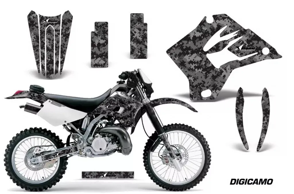 Digicamo Schwarz ohne Nummernfeldern für Kawasaki KDX220 1997-2005