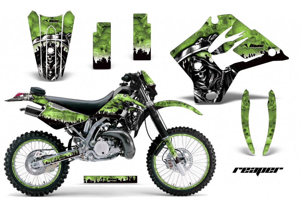 Reaper Grün mit Nummernfeldern für Kawasaki KDX200 1995-2006