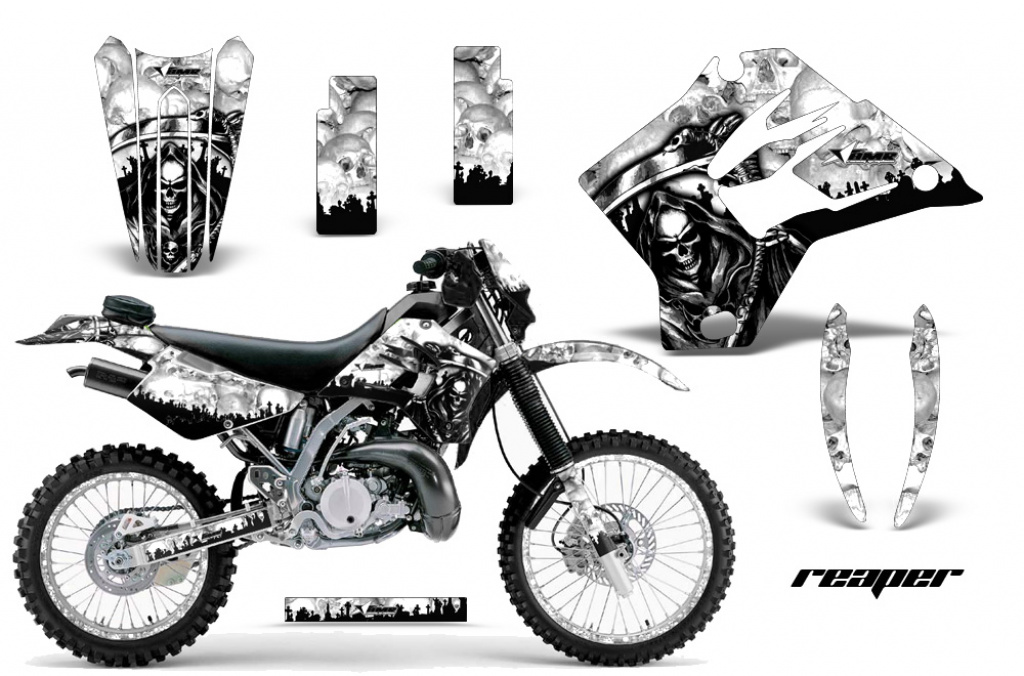 Reaper Weiß mit Nummernfeldern für Kawasaki KDX200 1995-2006