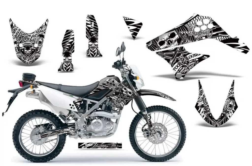 Skulls N Hammers Weiß ohne Nummernfeldern für Kawasaki KLX125 D-Tracker 2010-2016