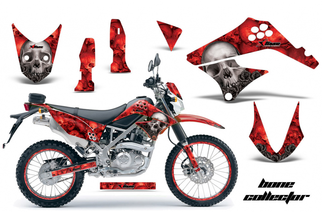 Bone Collector Red with number plates for Kawasaki KLX125 D-Tracker 2010-2016