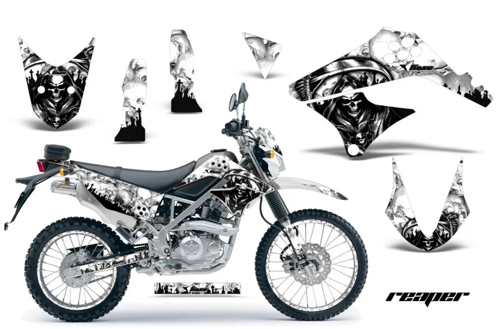 Reaper Weiß mit Nummernfeldern für Kawasaki KLX125 D-Tracker 2010-2016