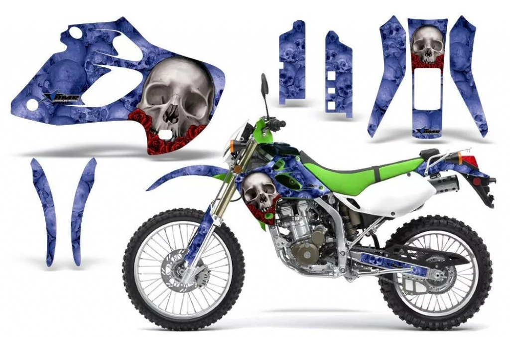 Bone Collector Blau ohne Nummernfeldern für Kawasaki KLX250 1998-2003