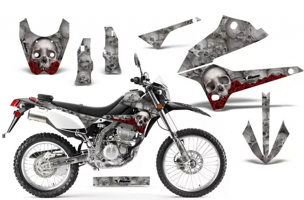 Bone Collector Silber ohne Nummernfeldern für Kawasaki KLX250 2008-2018