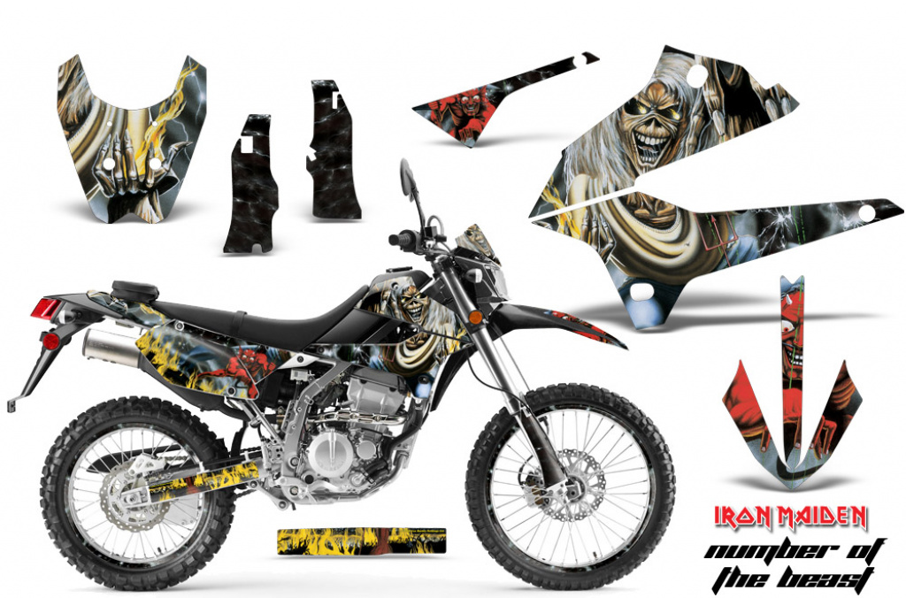 Iron Maiden - Number of the beast mit Nummernfeldern für die Kawasaki KLX250 2008-2018