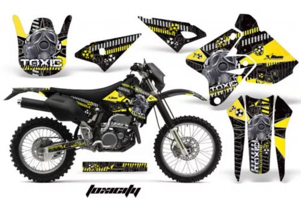 Toxicity Background = Black, Design color = Yellow without number plates for Kawasaki KLX400 2000-2016