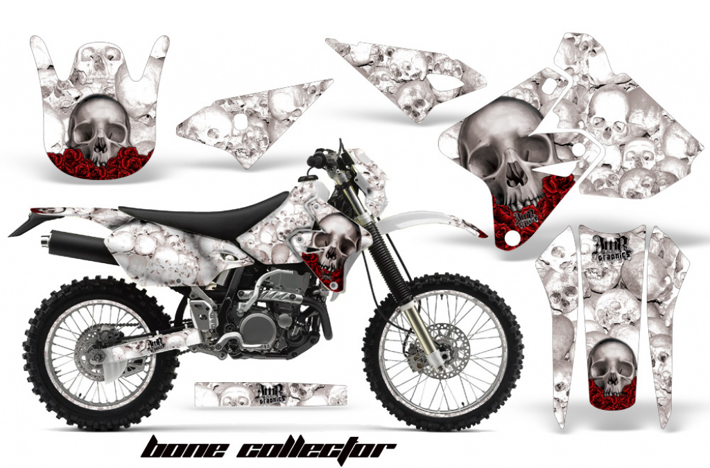 Bone Collector Weiß mit Nummernfeldern für Kawasaki KLX400 2000-2016