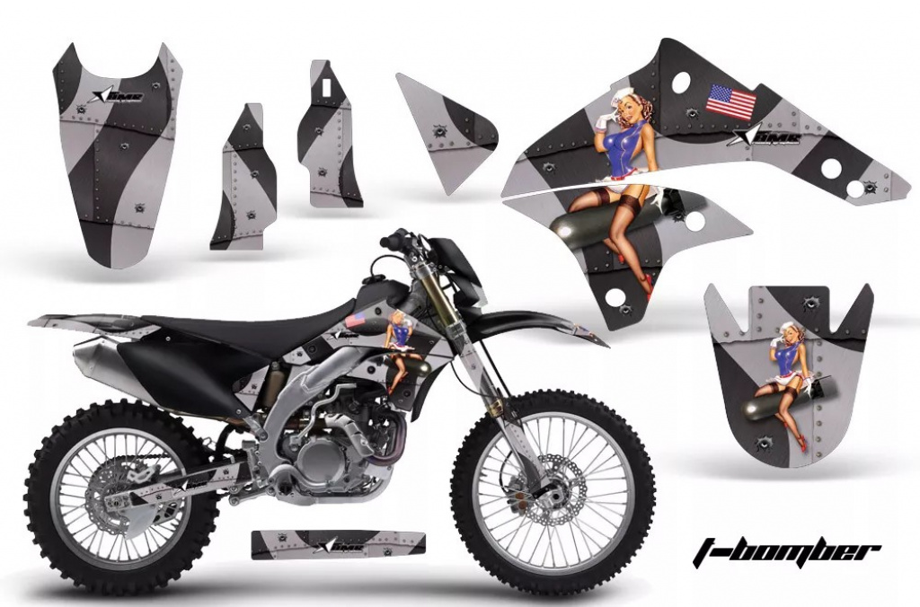 T-Bomber Schwarz ohne Nummernfeldern für Kawasaki KLX450 2008-2022