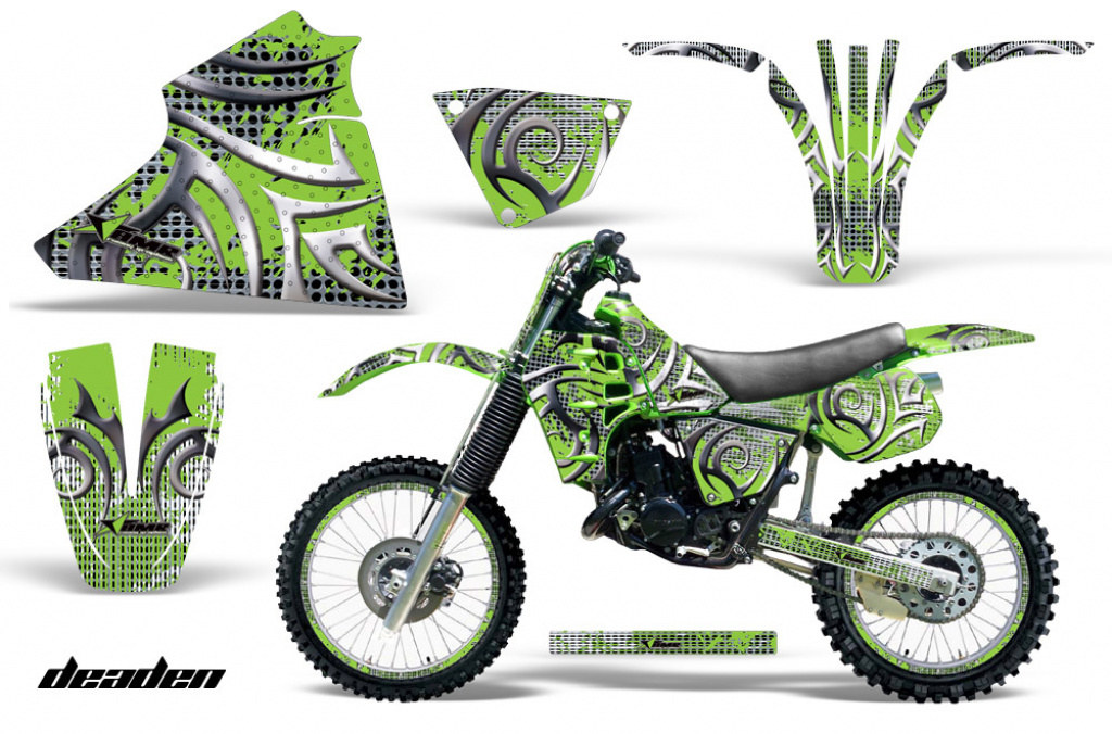 Deaden Grün mit Nummernfeldern für Kawasaki KX125 1983-1985