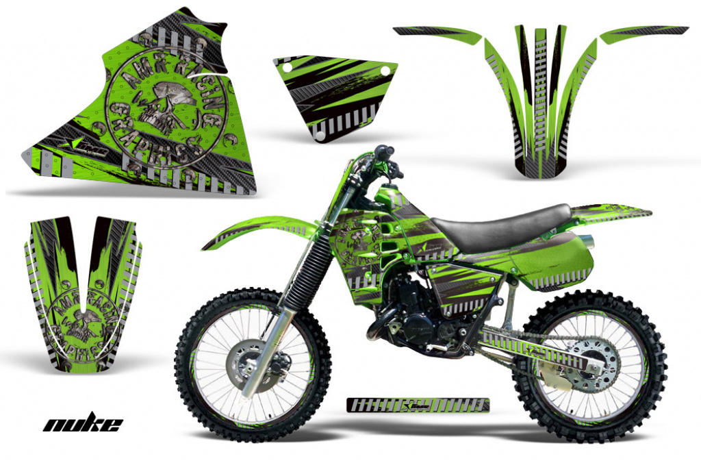 Nuke Grün mit Nummernfeldern für Kawasaki KX125 1983-1985