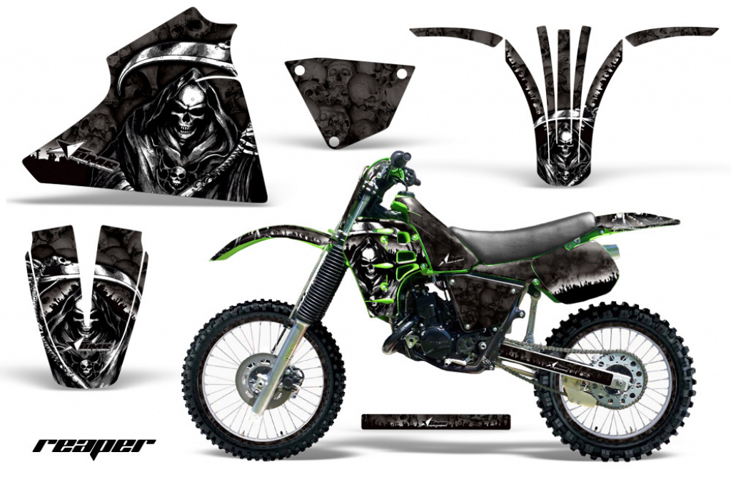 Reaper Schwarz mit Nummernfeldern für Kawasaki KX125 1983-1985