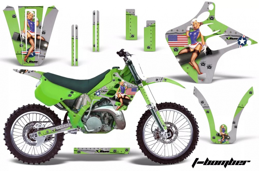 T-Bomber Grün ohne Nummernfeldern für Kawasaki KX125/250 1990-1991