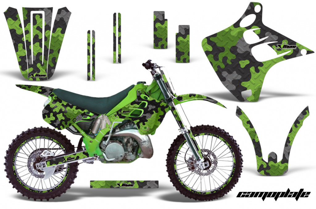 Camoplate Grün mit Nummernfeldern für Kawasaki KX125/250 1990-1991