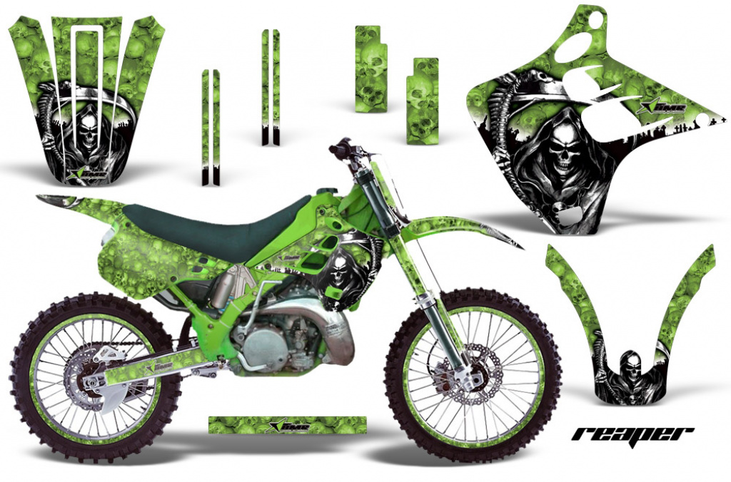 Reaper Grün mit Nummernfeldern für Kawasaki KX125/250 1990-1991