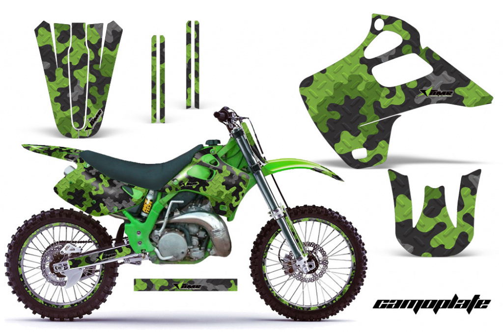 Camoplate Grün mit Nummernfeldern für Kawasaki KX125/250 1992-1993