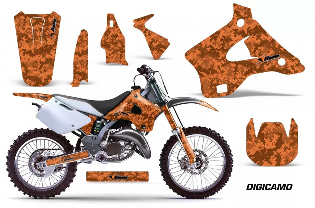 Digicamo Orange without number plates for Kawasaki KX125/250 1994-1998
