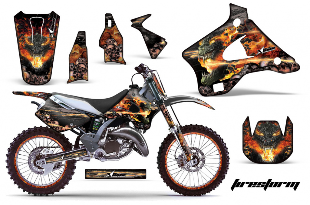 Firestorm Black with number plates for Kawasaki KX125/250 1994-1998