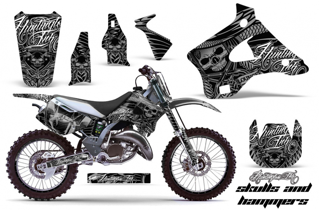 Skulls N Hammers Silver with number plates for Kawasaki KX125/250 1994-1998