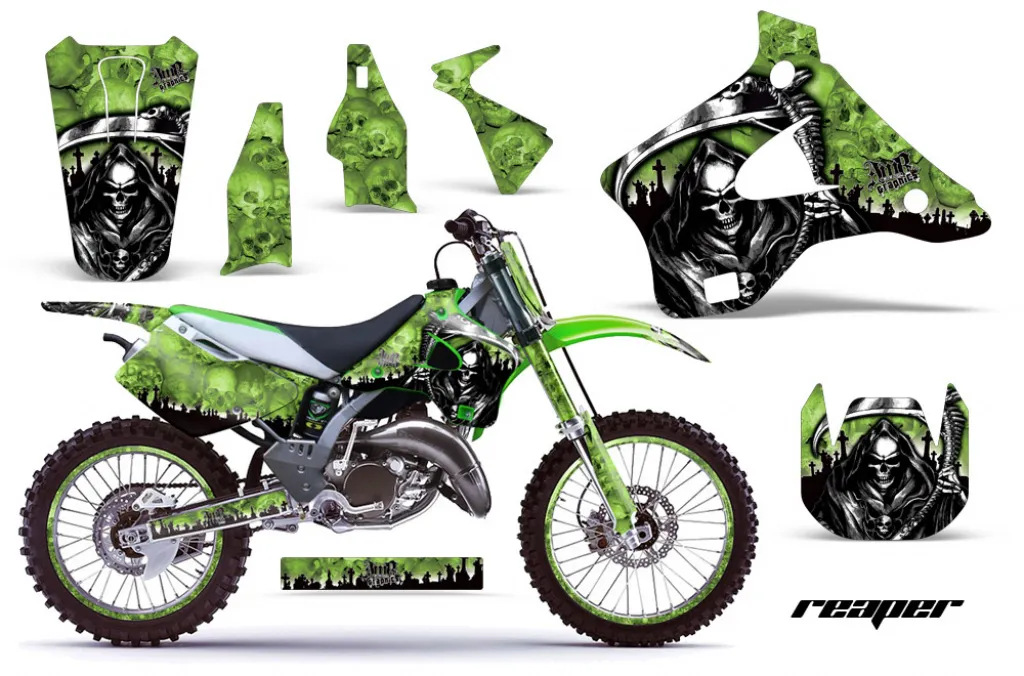 Reaper Grün mit Nummernfeldern für Kawasaki KX125/250 1994-1998