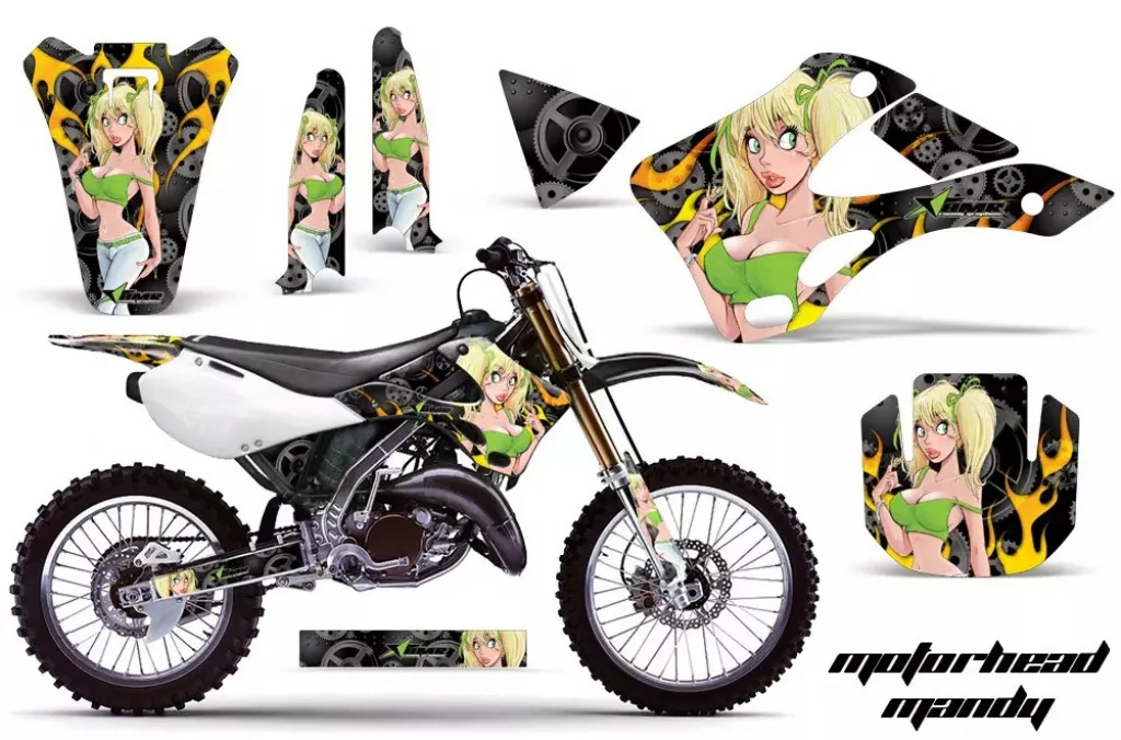 Motorhead Mandy Schwarz ohne Nummernfeldern für Kawasaki KX125/250 1999-2002